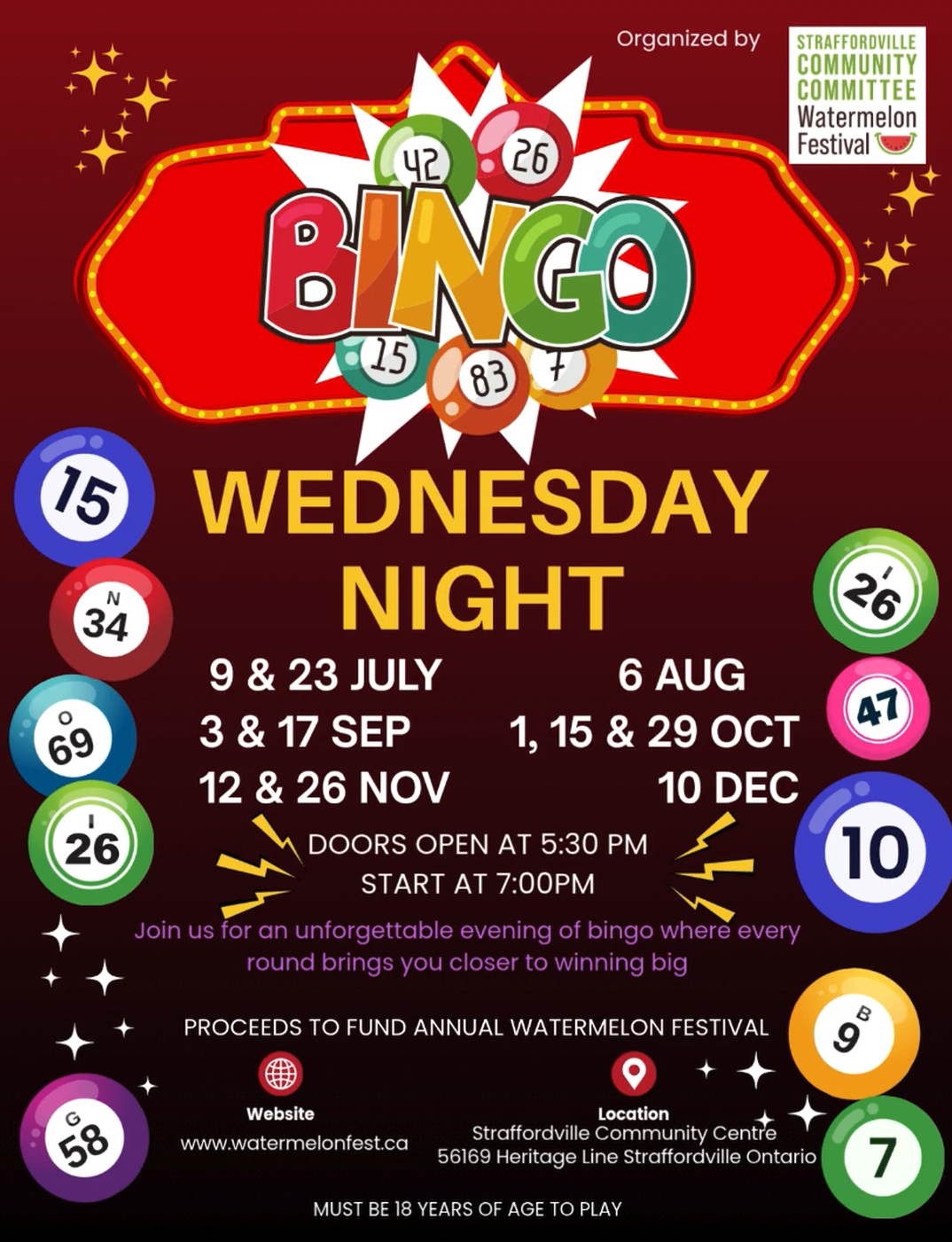 Straffordville Community Bingo